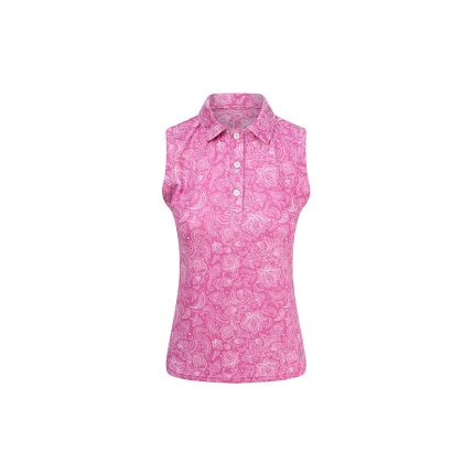 Pure Golf Ladies Trinity Sleeveless Polo Shirt - Azalea Pink
