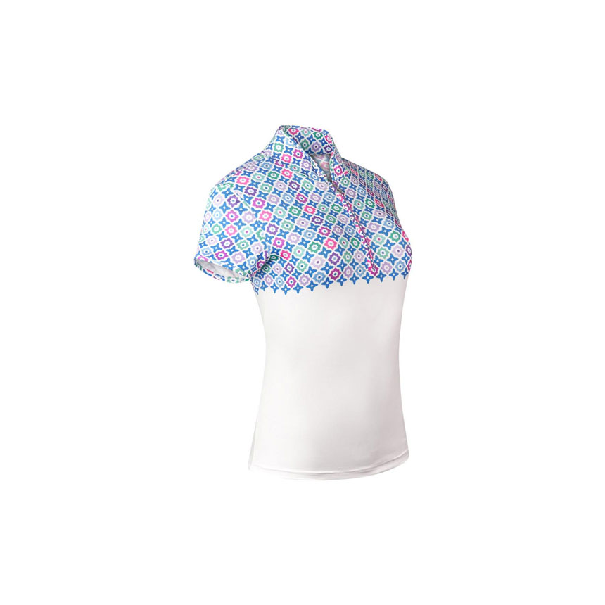 Pure-Golf-Truth-Cap-Sleeve-Polo---Geo-Flower-a Pure Golf Truth Sleeveless Polo - Geo Flower Ladies - Image 1