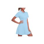FKEEP Women's Golf Dress Tennis Workout Athletic Dress with Shorts/ Short sleeve/ Pocket - Image 6